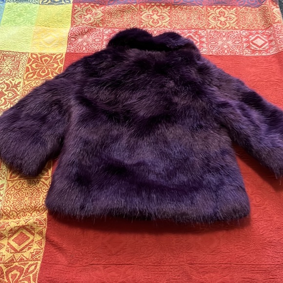 Habitual Nordstrom sz 12m gorgeous faux fur jacket eggplant like new condition - Picture 10 of 10